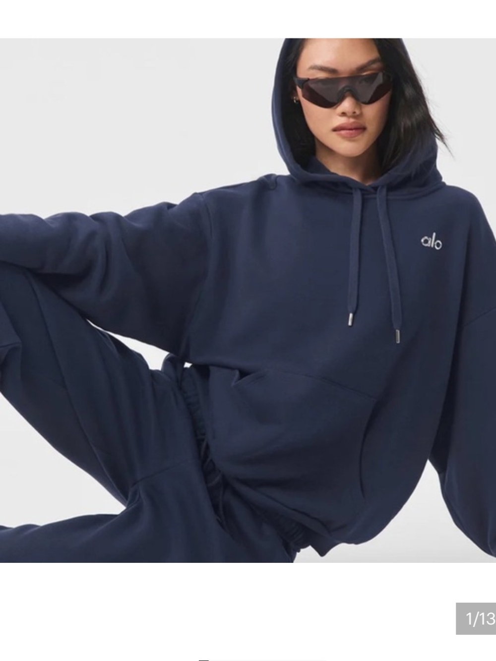 ALO Yoga Navy Acrolade Hoodie S